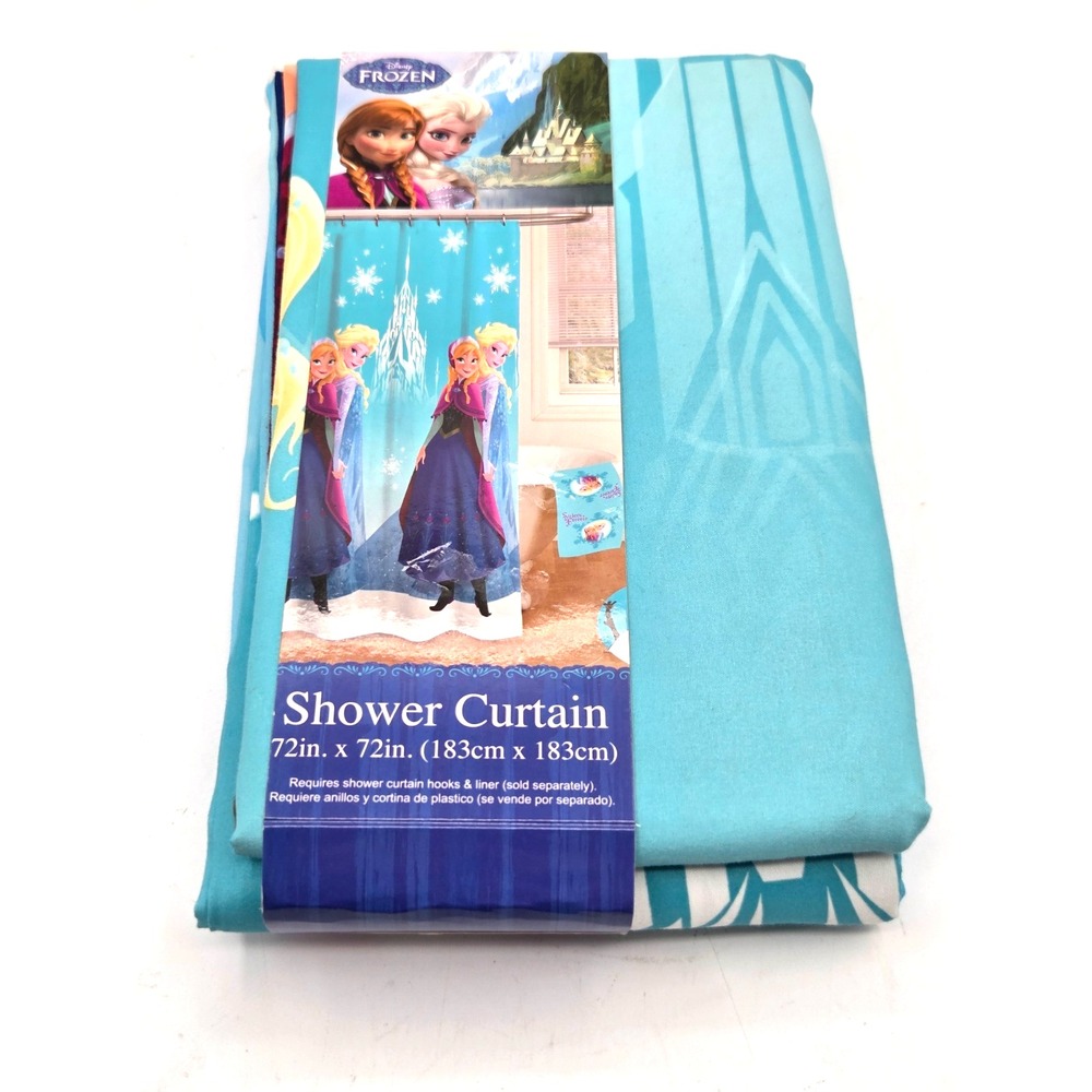 Disney Frozen Elsa Anna Bathroom Fabric Shower Curtain 72" X 72"-NEW
